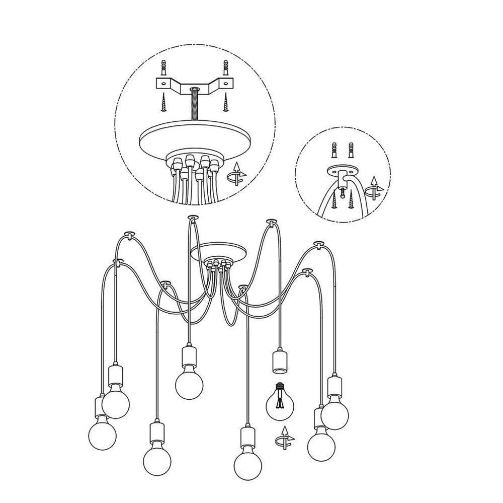 Lustra Chandelier Spider Cable Industrial - Image 12
