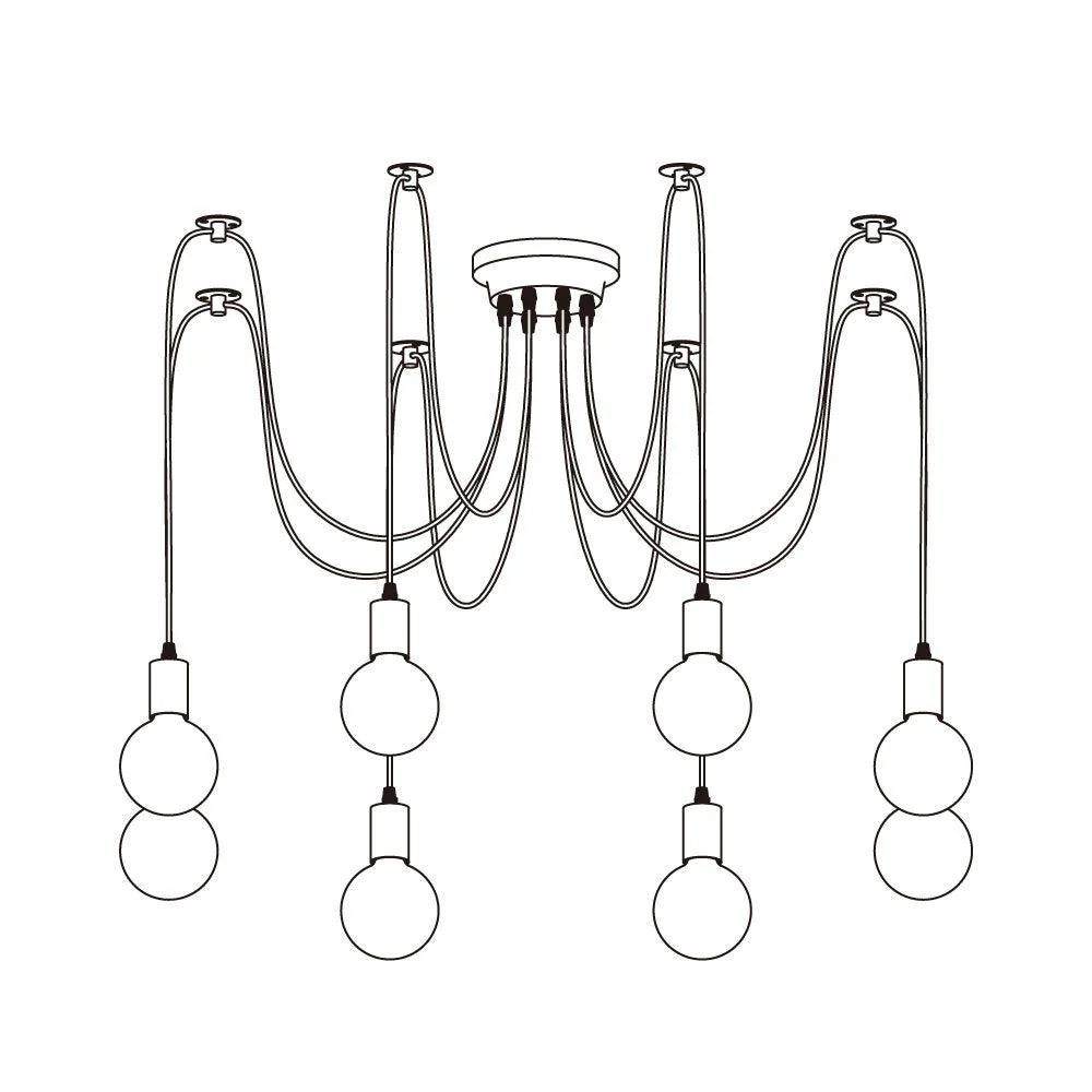 Lustra Chandelier Spider Cable Industrial - Image 32