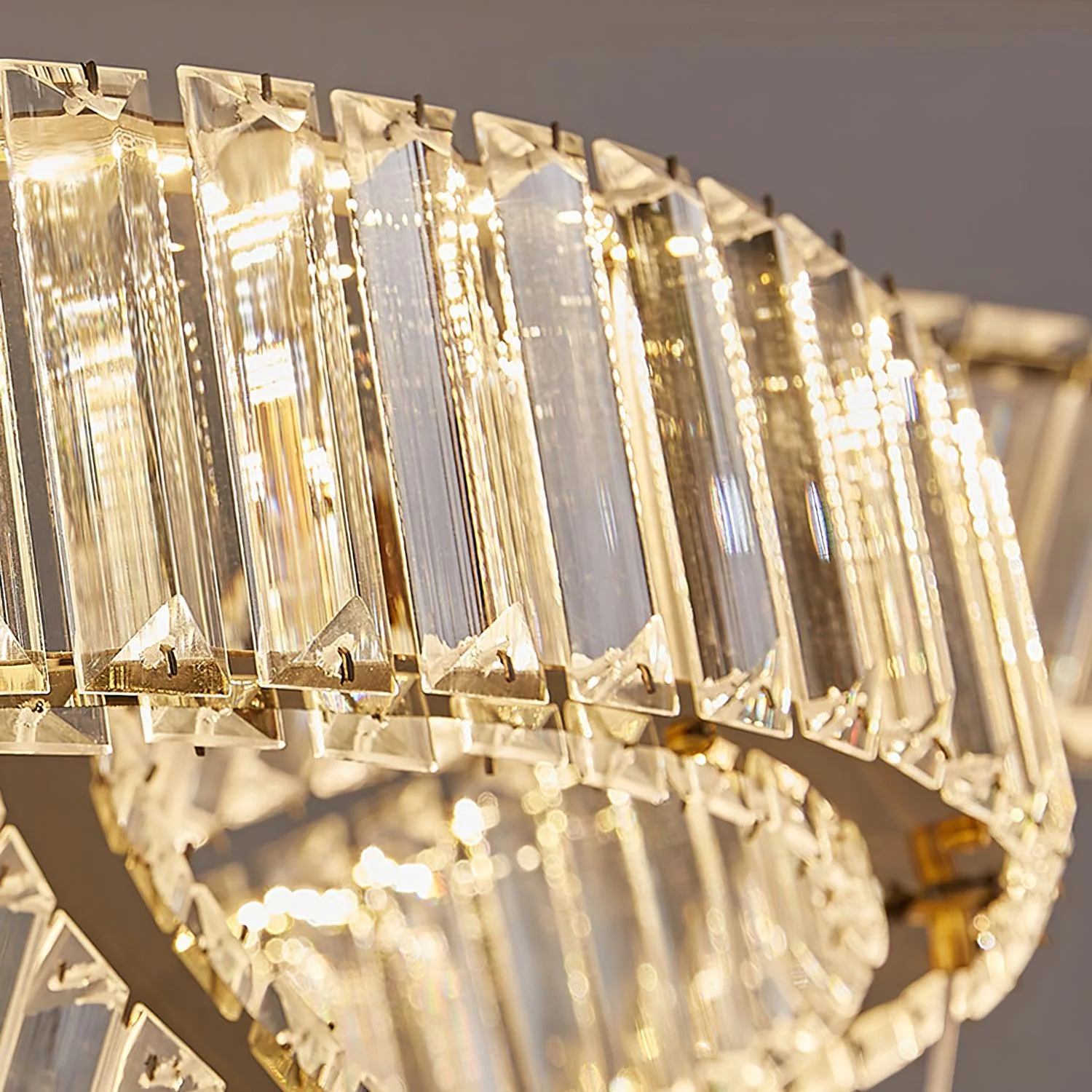Lustra Chandelier Spiral Crystal Gold Glam - Image 12