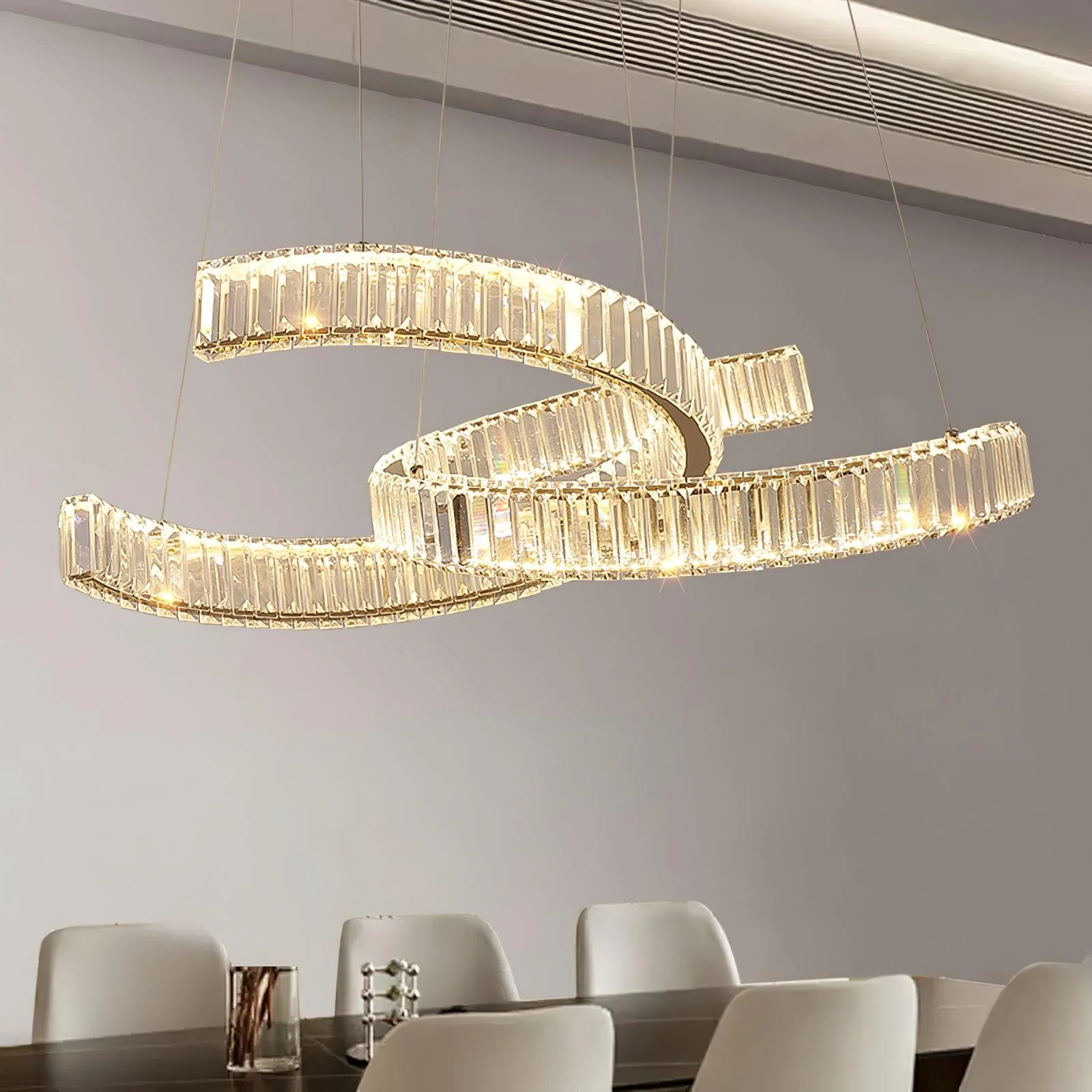 Lustra Chandelier Spiral Crystal Gold Glam - Image 15