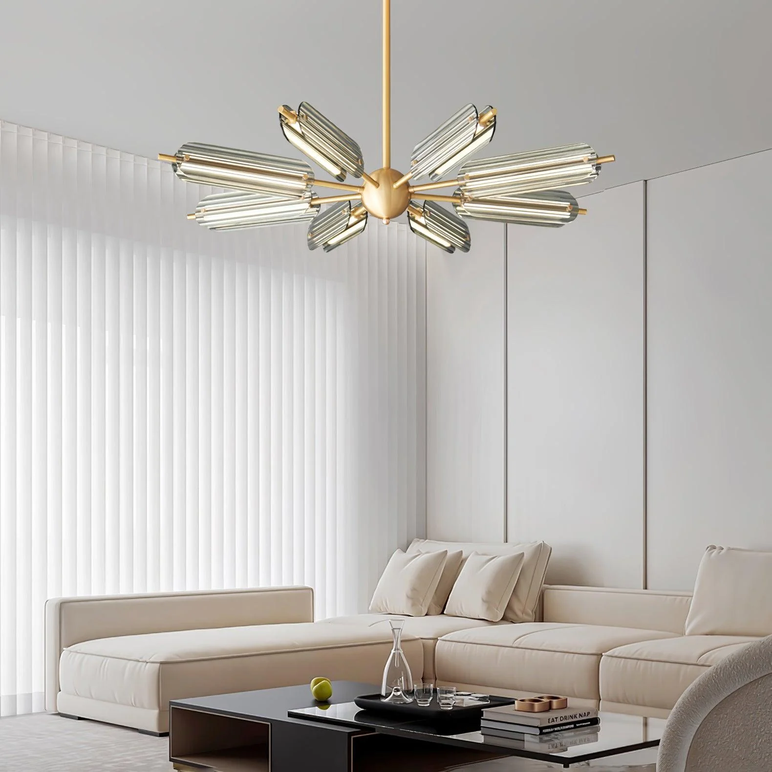 Lustra Chandelier Sputnik Brass Modern 12-Light - Image 3