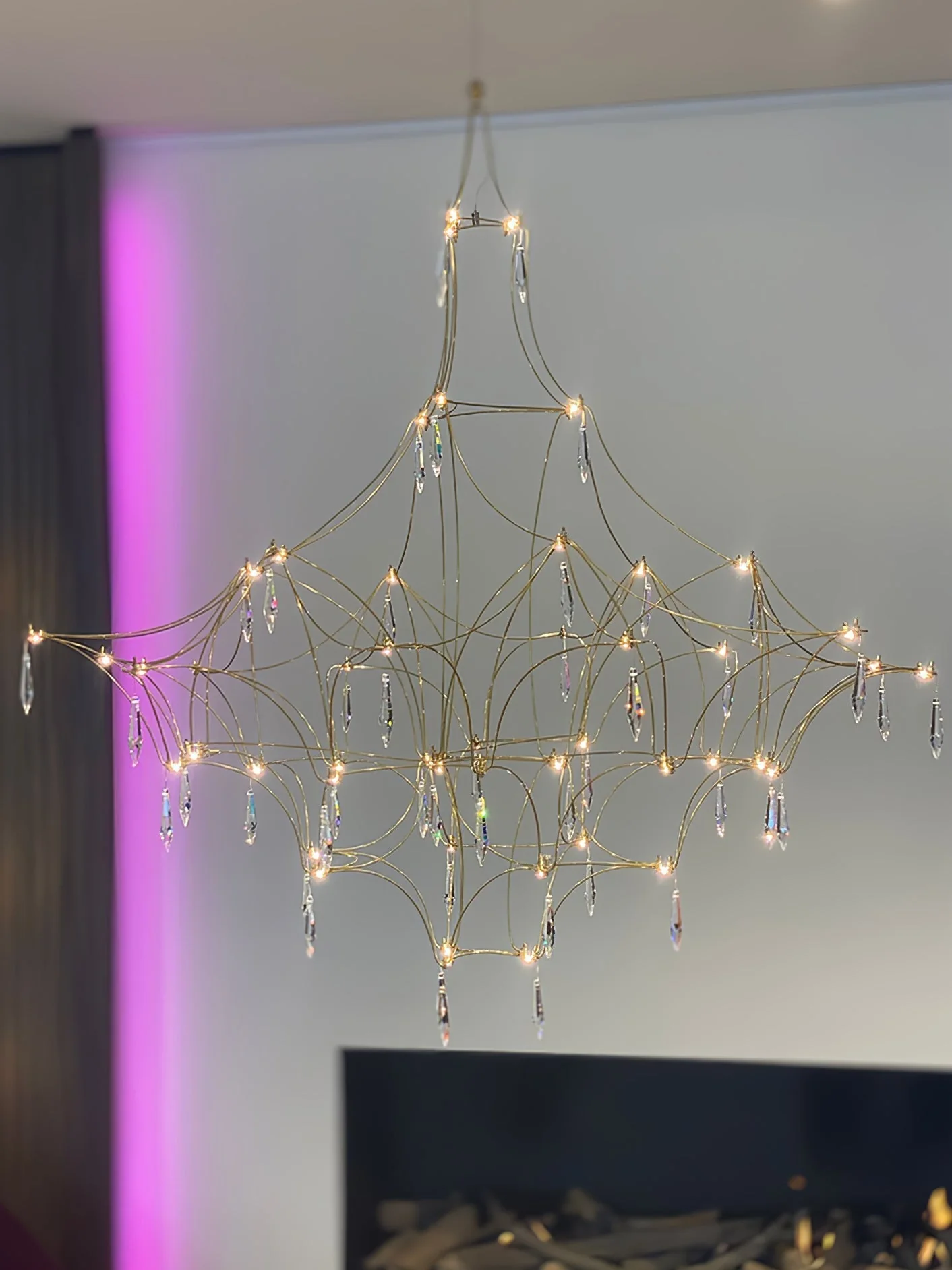 Lustra Chandelier Stainless Crystal Net - Image 16