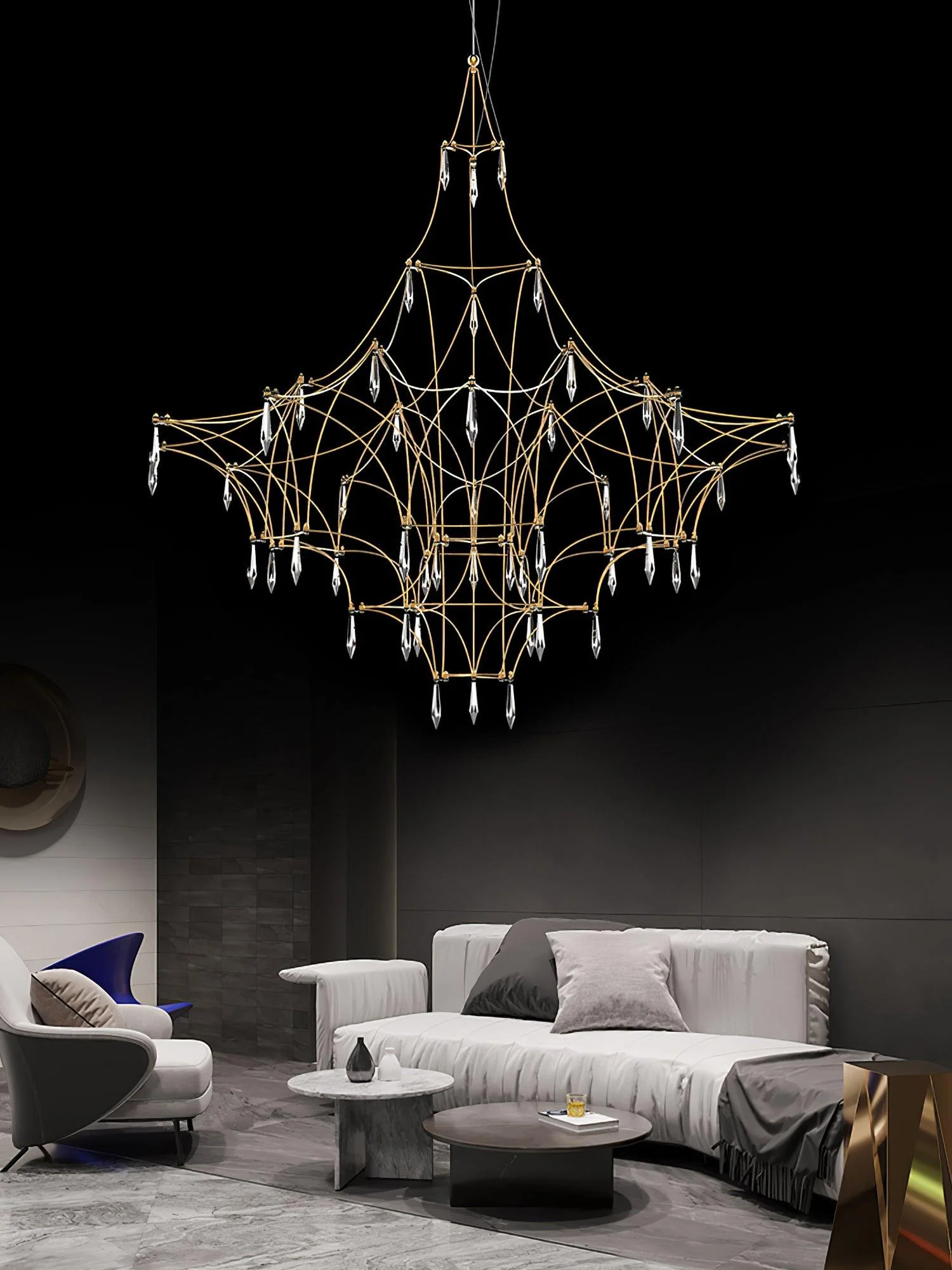 Lustra Chandelier Stainless Crystal Net - Image 28
