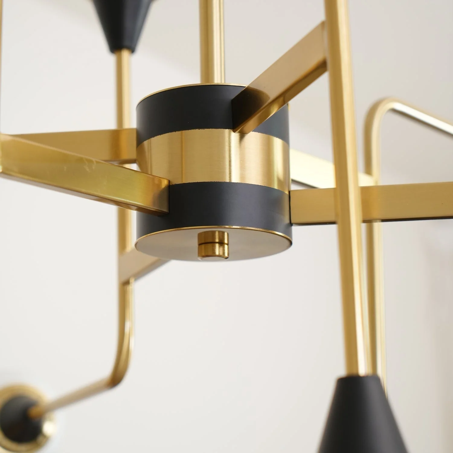Lustra Chandelier Stilnovo Brass Black Glass - Image 19