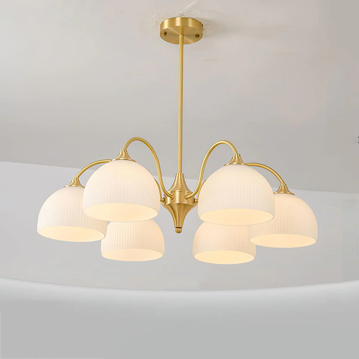 Lustra Chandelier Striped Glass Bowl - Image 2