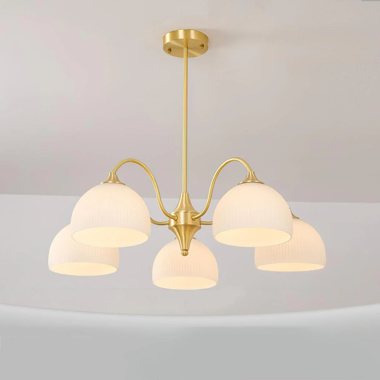 Lustra Chandelier Striped Glass Bowl - Image 8