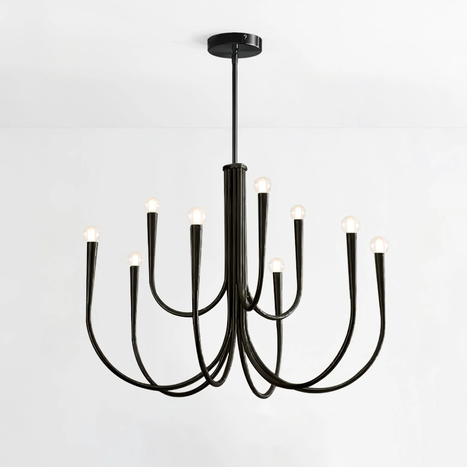 Lustra Chandelier Swoop Arm Brass Minimalist - Image 22