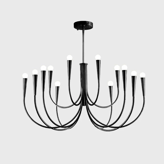 Lustra Chandelier Swoop Arm Brass Minimalist - Image 31