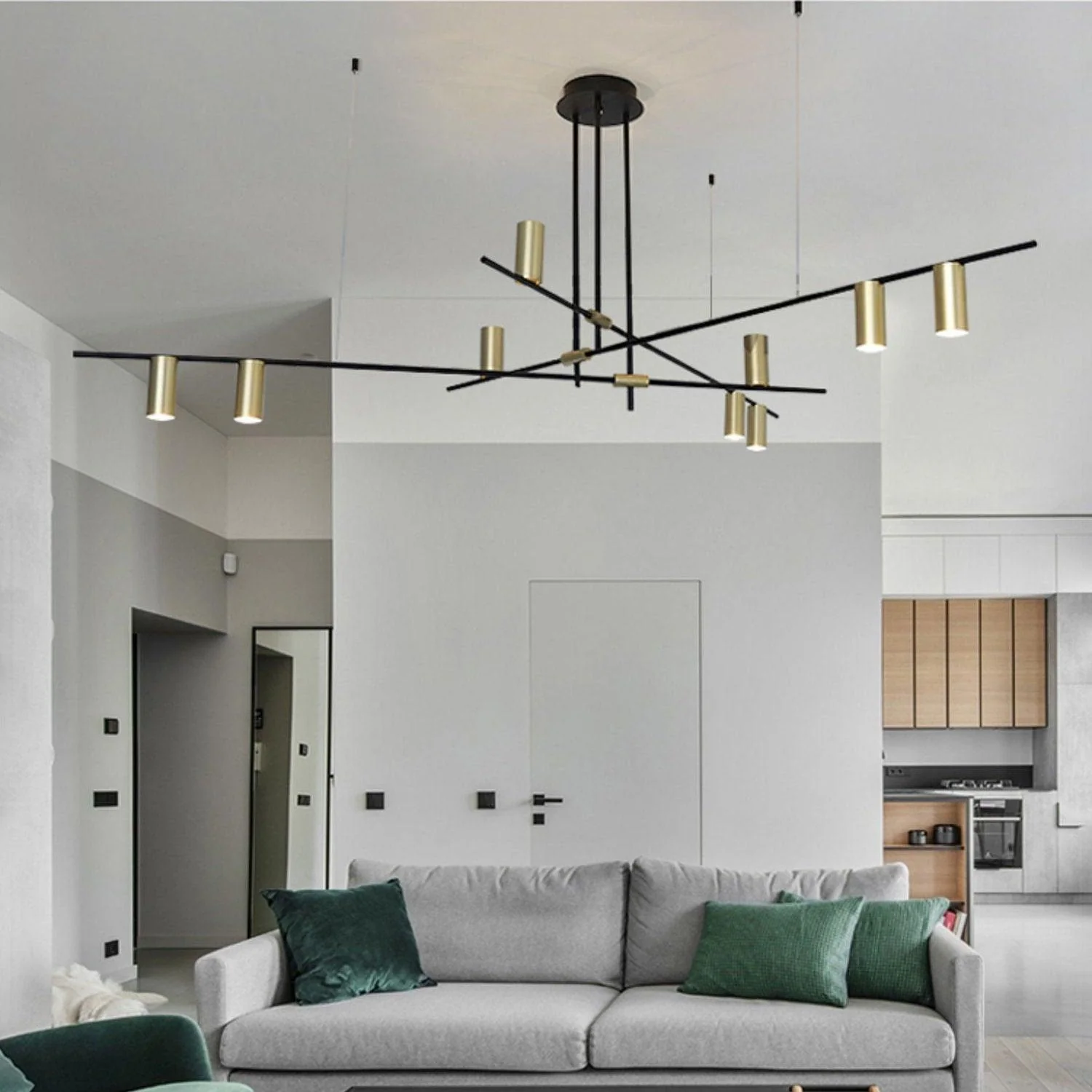 Lustra Chandelier Tribes Brass Linear Cylinder - Image 12