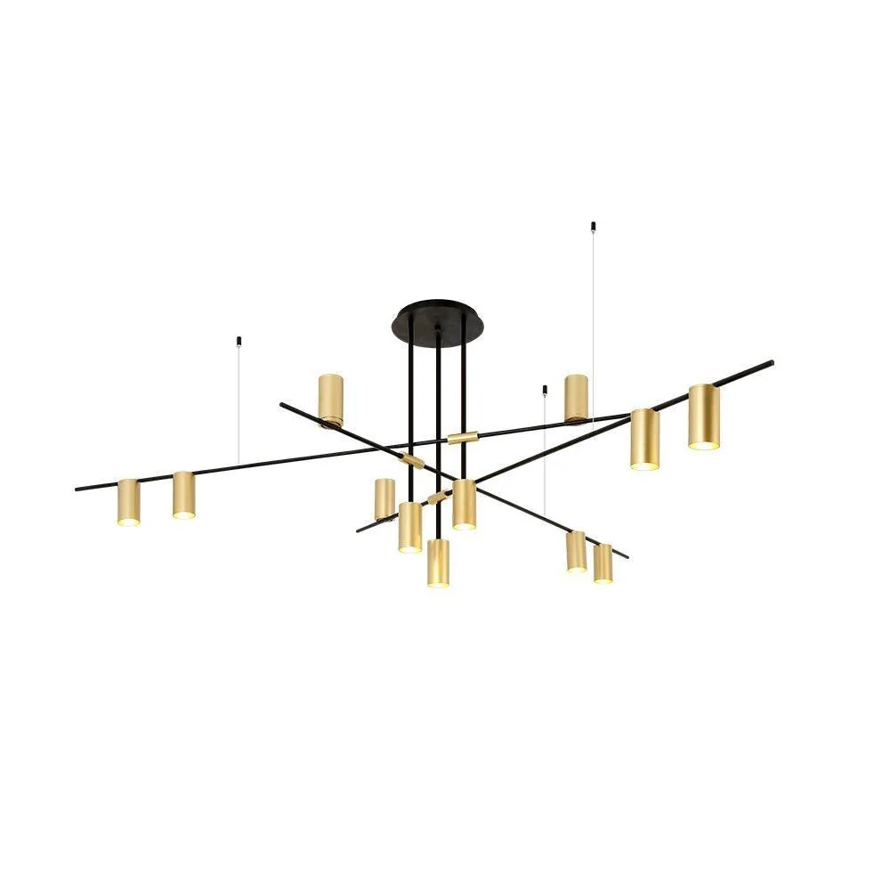 Lustra Chandelier Tribes Brass Linear Cylinder - Image 47