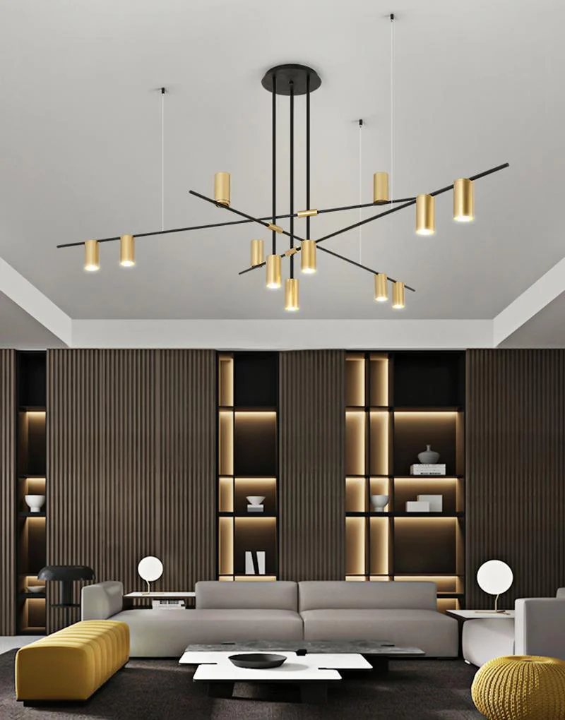 Lustra Chandelier Tribes Brass Linear Cylinder - Image 50