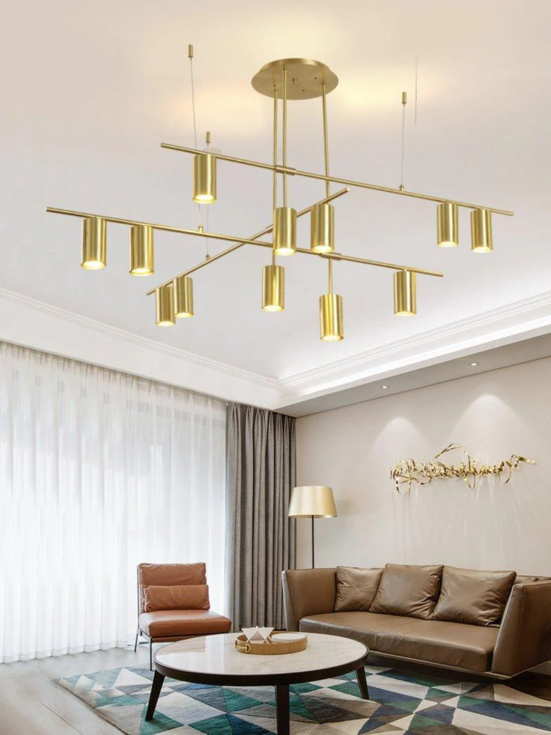 Lustra Chandelier Tribes Brass Linear Cylinder - Image 6