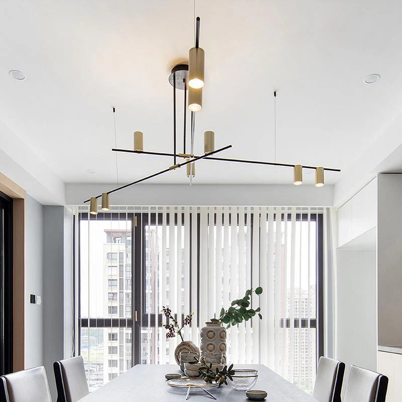 Lustra Chandelier Tribes Brass Linear Cylinder - Image 9