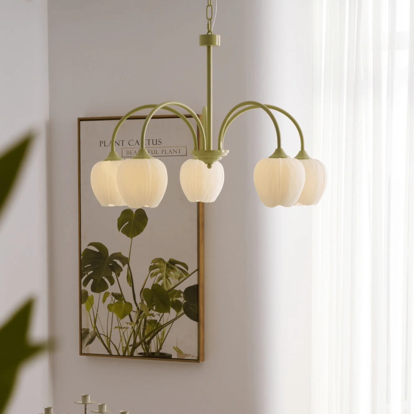 Lustra Chandelier Tulip Matcha Glass - Image 16