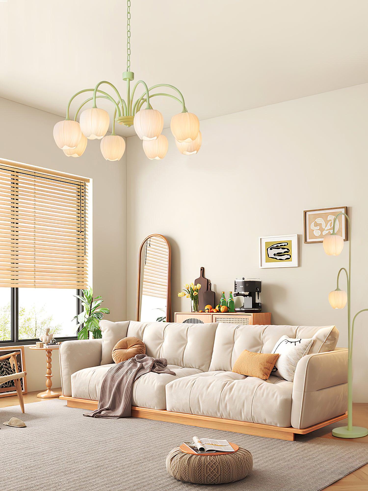 Lustra Chandelier Tulip Matcha Glass - Image 19