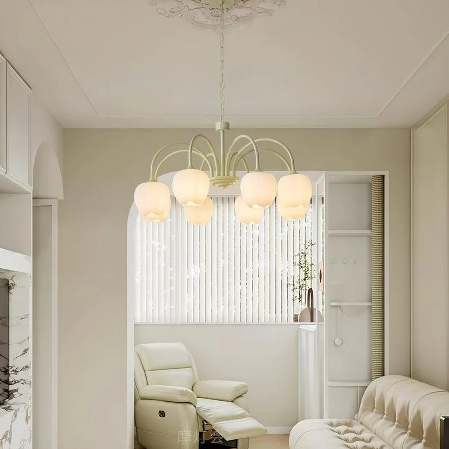 Lustra Chandelier Tulip Matcha Glass - Image 2