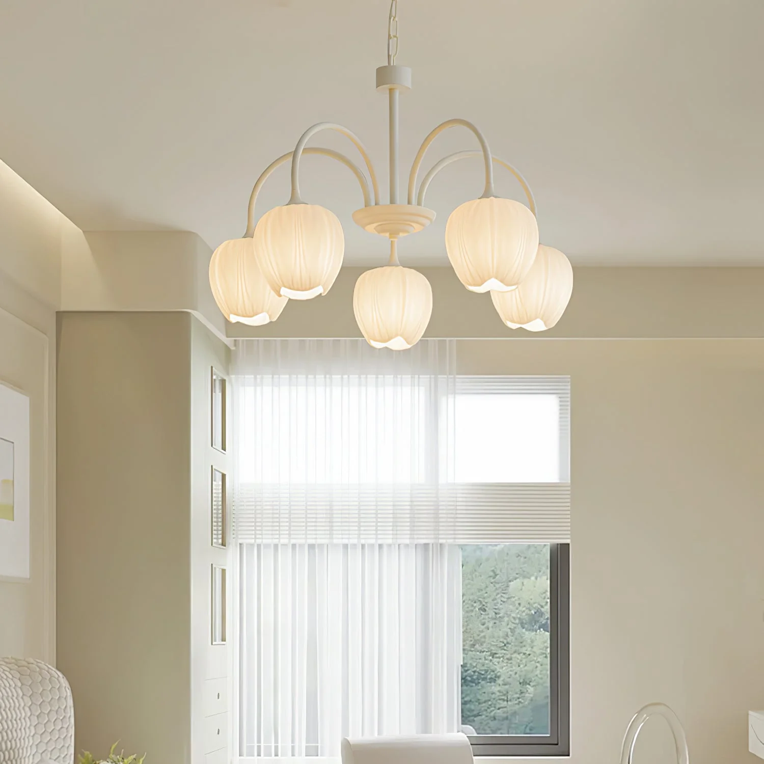 Lustra Chandelier Tulip Matcha Glass - Image 23