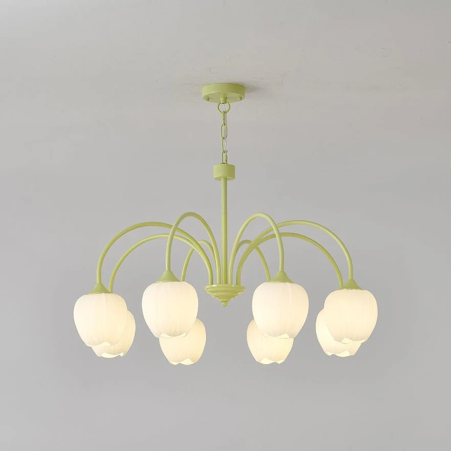 Lustra Chandelier Tulip Matcha Glass - Image 27