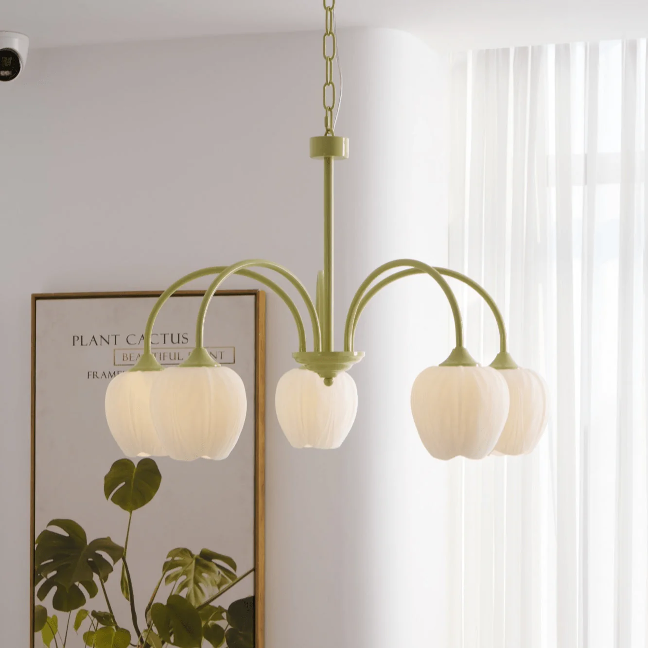 Lustra Chandelier Tulip Matcha Glass - Image 28