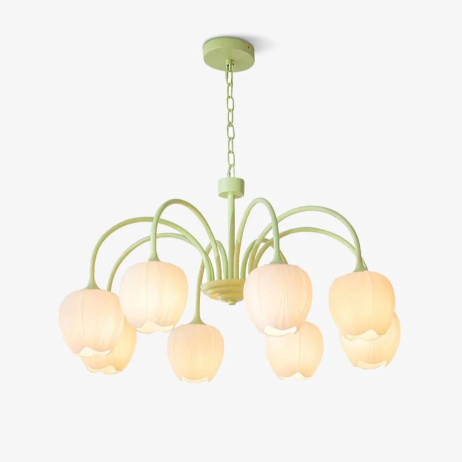 Lustra Chandelier Tulip Matcha Glass - Image 31