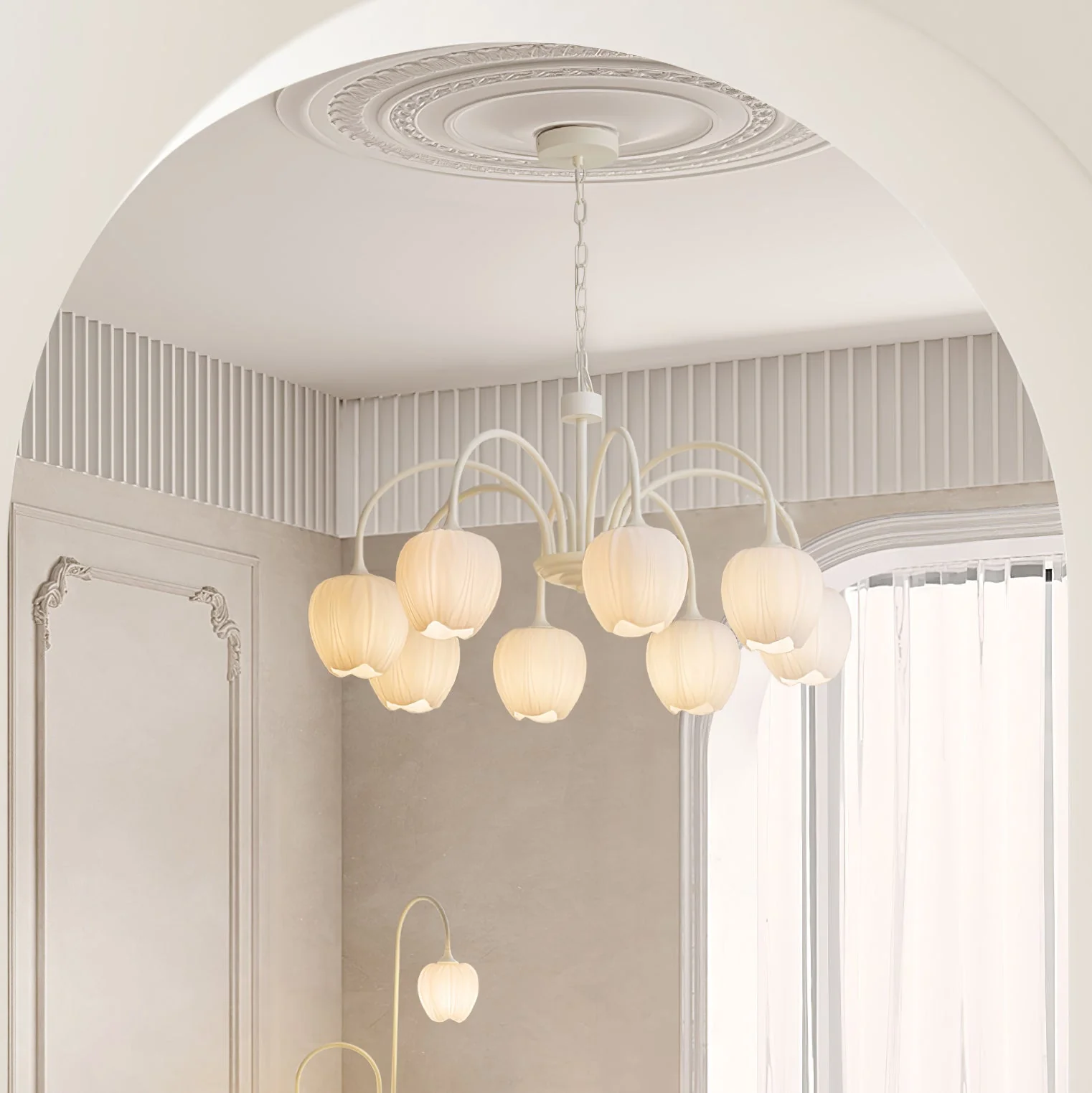 Lustra Chandelier Tulip Matcha Glass - Image 34