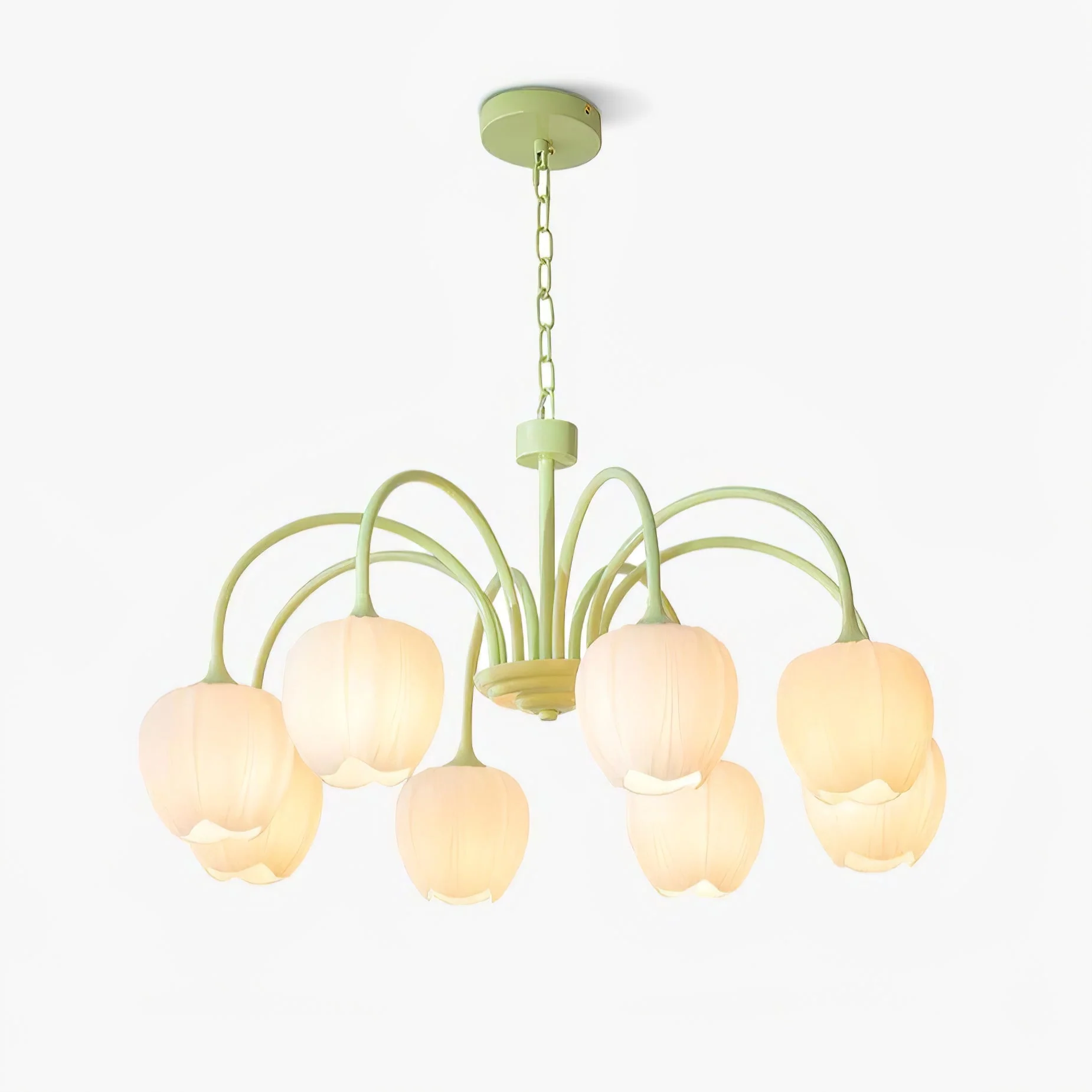 Lustra Chandelier Tulip Matcha Glass - Image 37