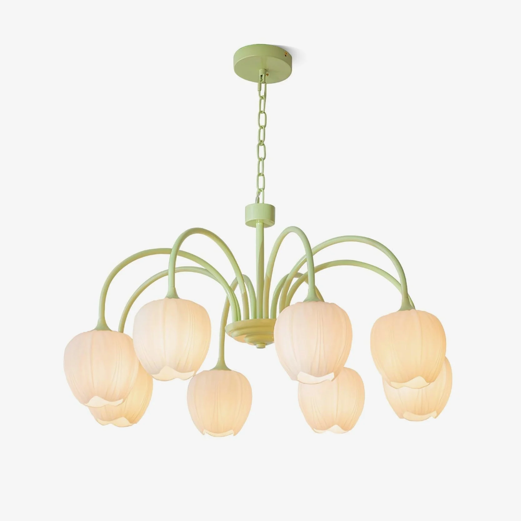 Lustra Chandelier Tulip Matcha Glass - Image 38