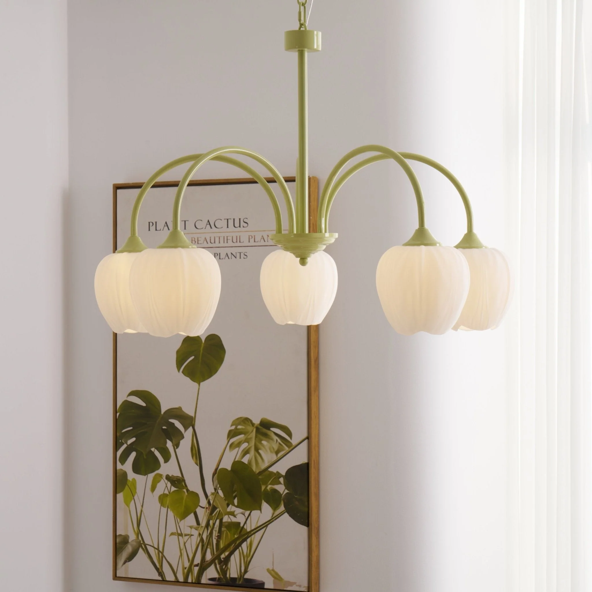 Lustra Chandelier Tulip Matcha Glass - Image 4