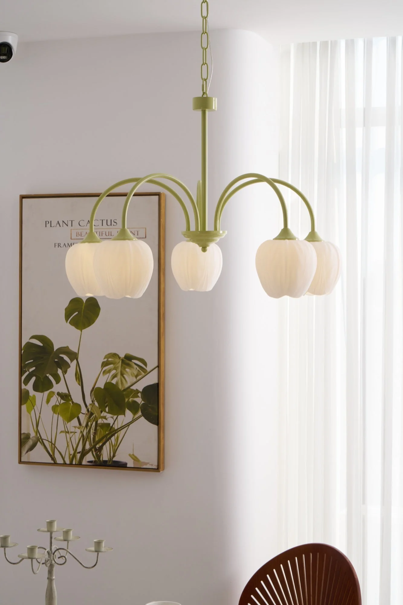 Lustra Chandelier Tulip Matcha Glass - Image 42