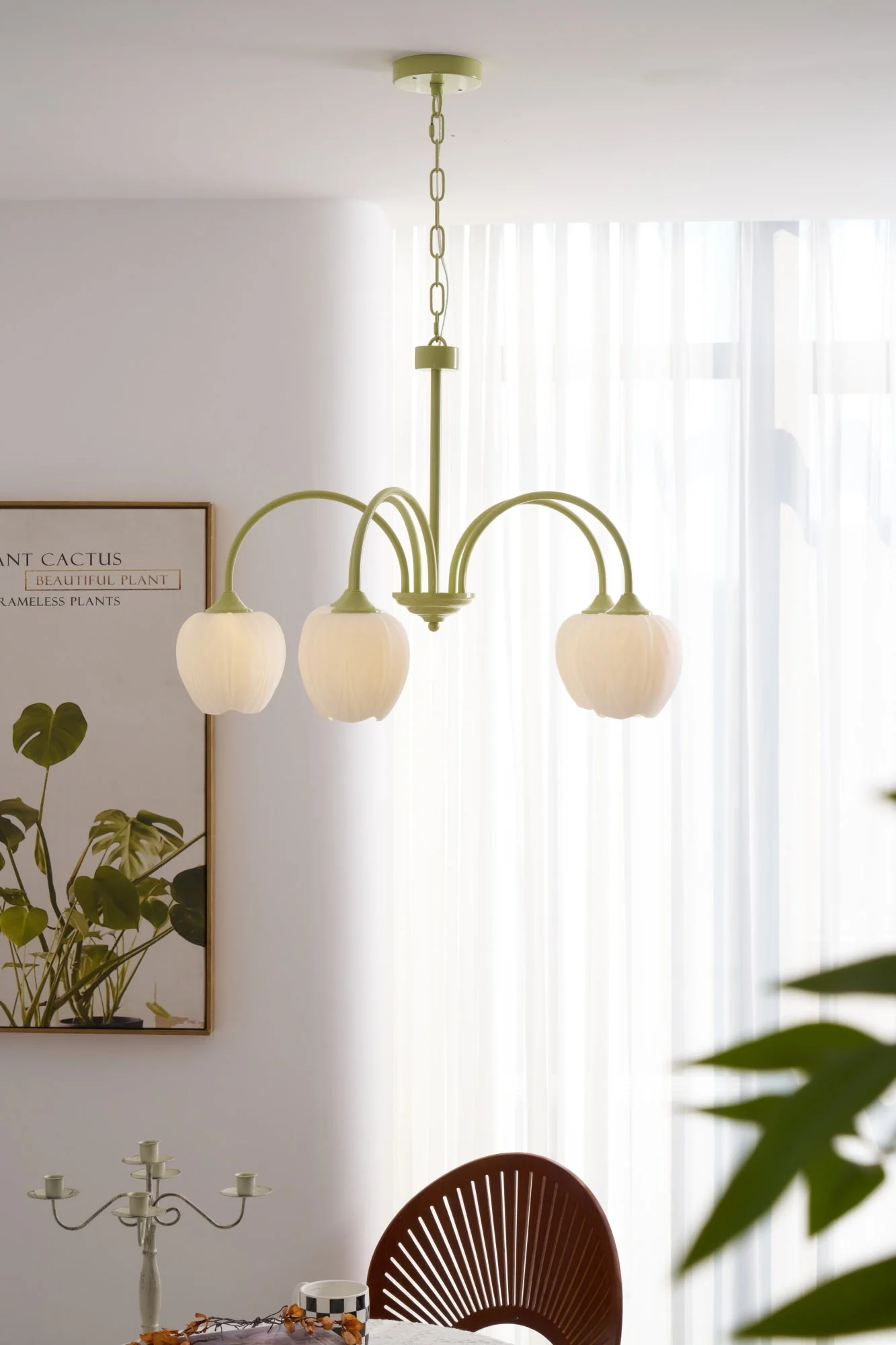 Lustra Chandelier Tulip Matcha Glass - Image 43