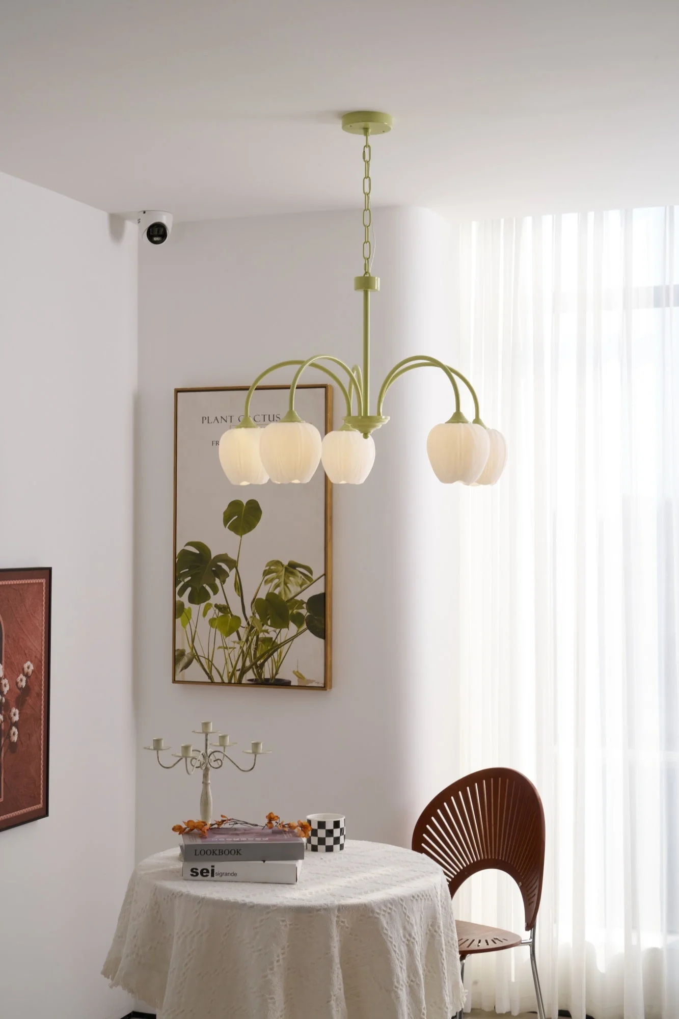 Lustra Chandelier Tulip Matcha Glass - Image 44