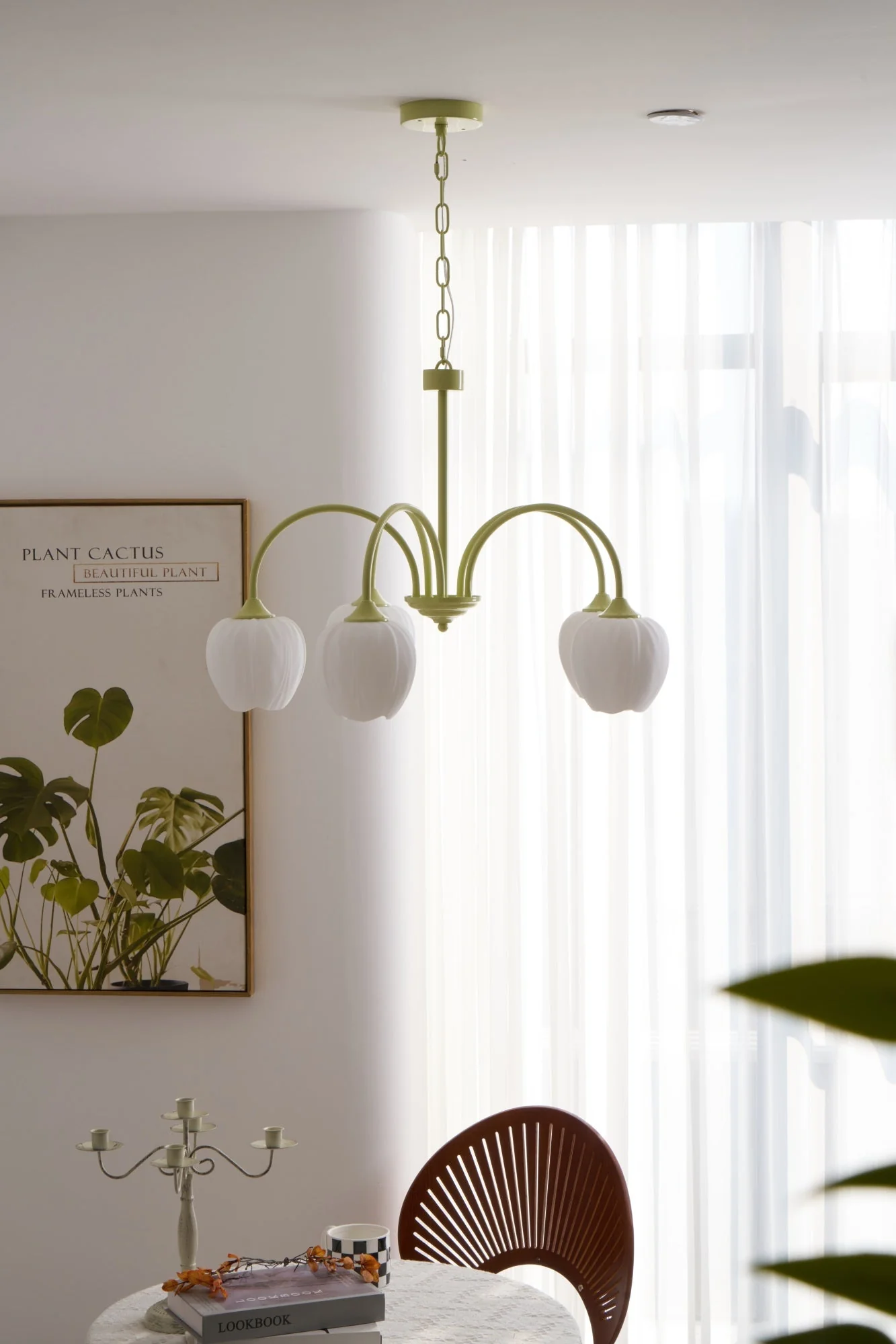 Lustra Chandelier Tulip Matcha Glass - Image 46
