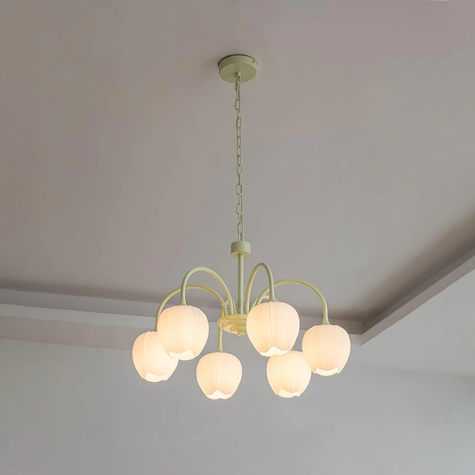 Lustra Chandelier Tulip Matcha Glass - Image 5