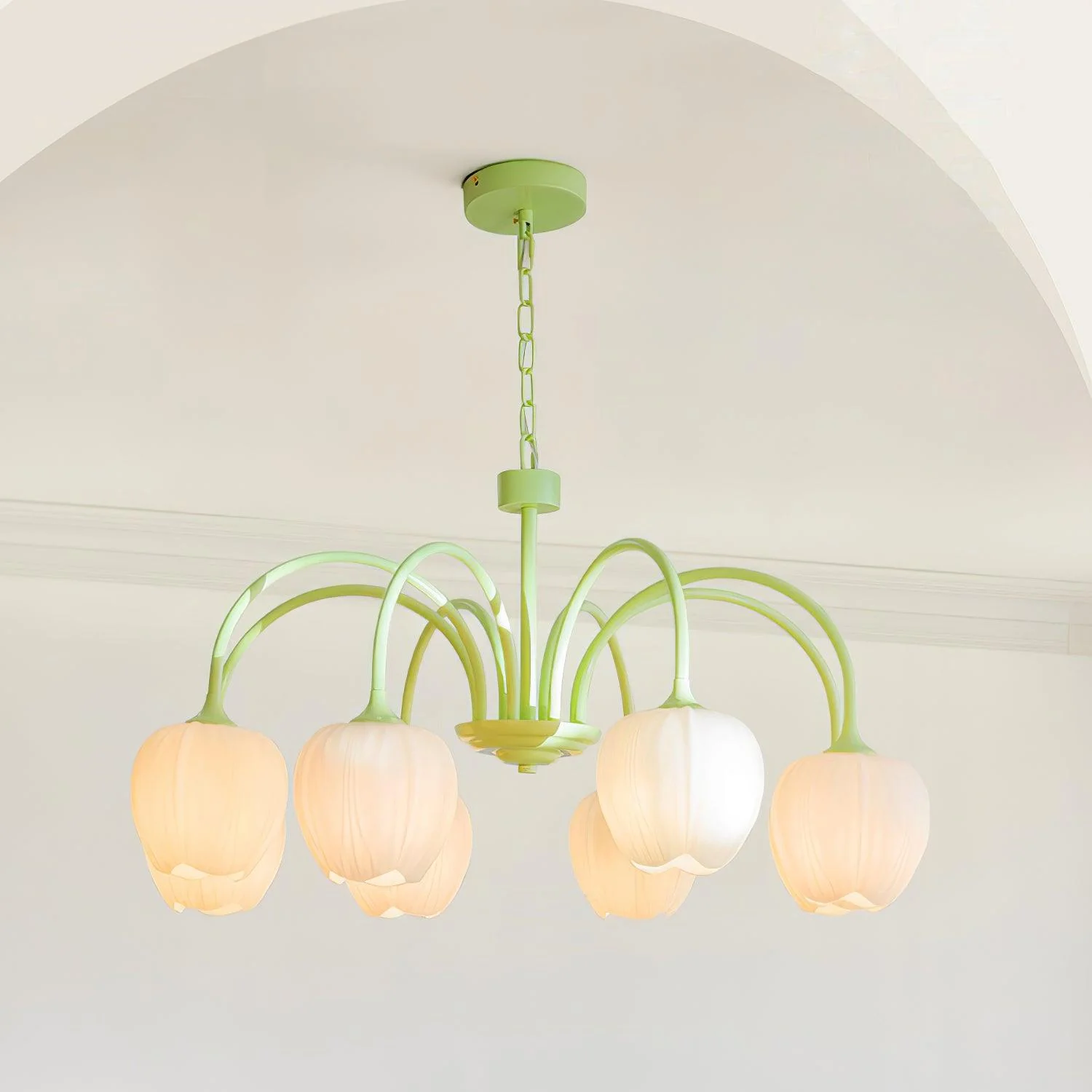Lustra Chandelier Tulip Matcha Glass - Image 79