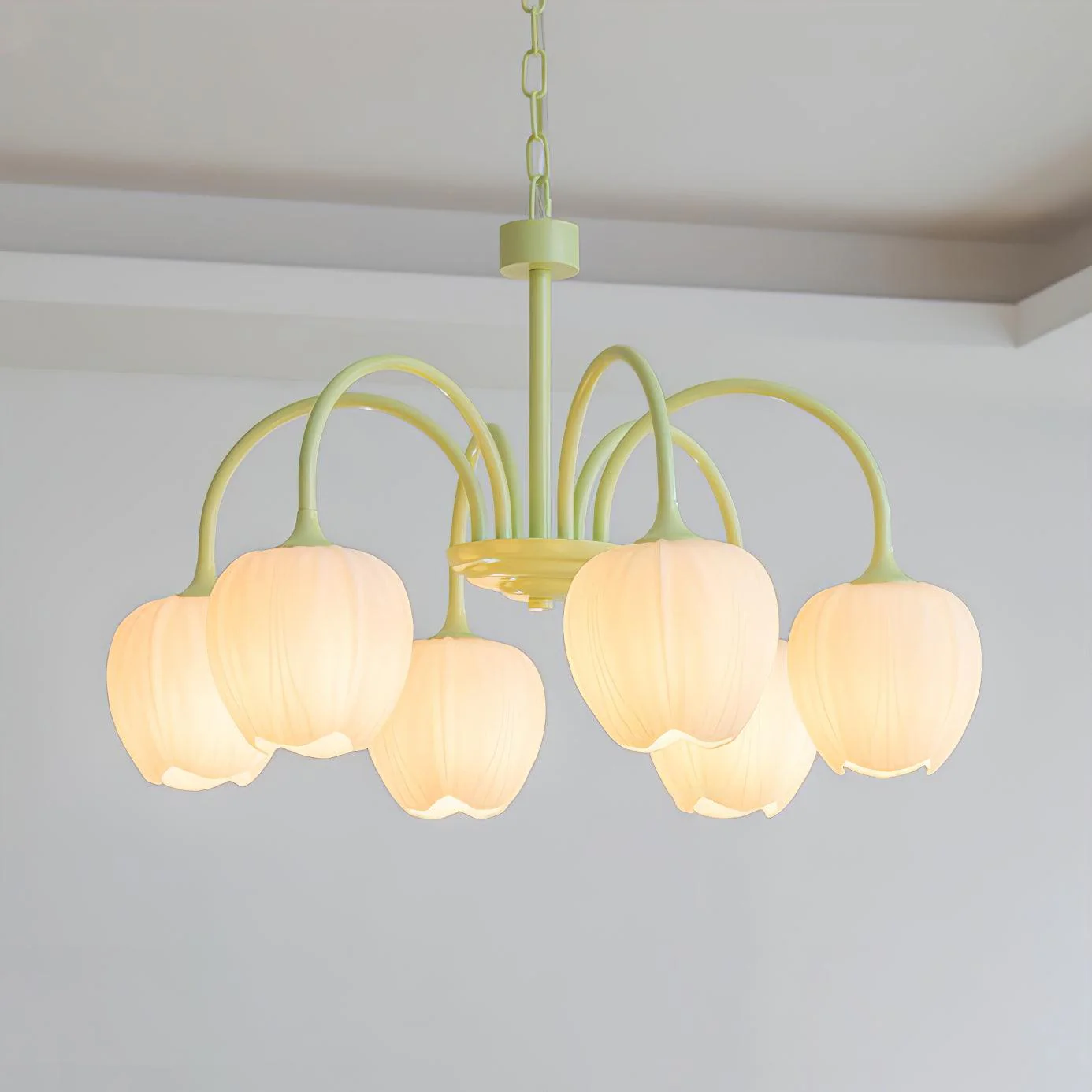 Lustra Chandelier Tulip Matcha Glass - Image 8