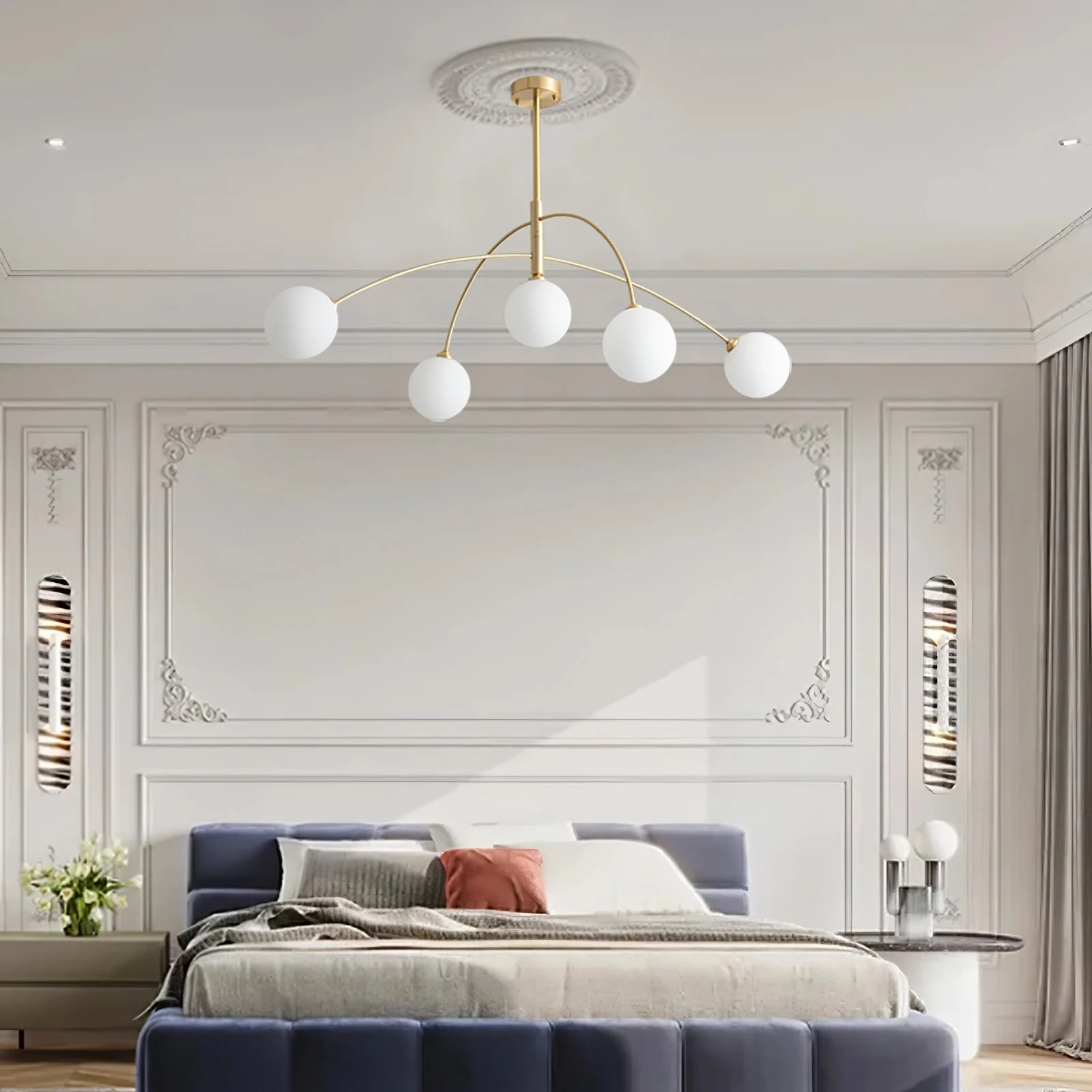 Lustra Chandelier Valentina Arc Brass Elegant - Image 12