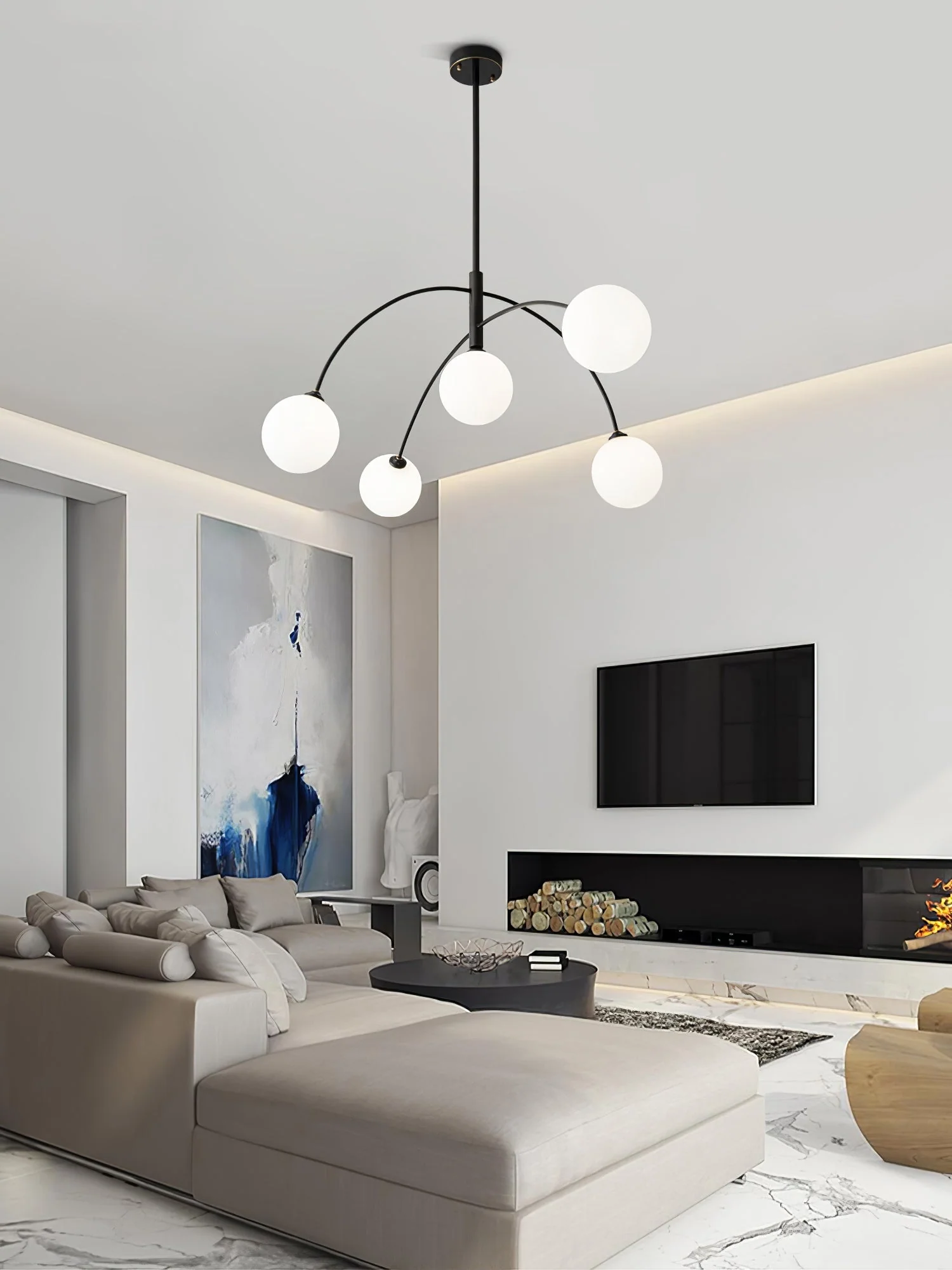 Lustra Chandelier Valentina Arc Brass Elegant - Image 14