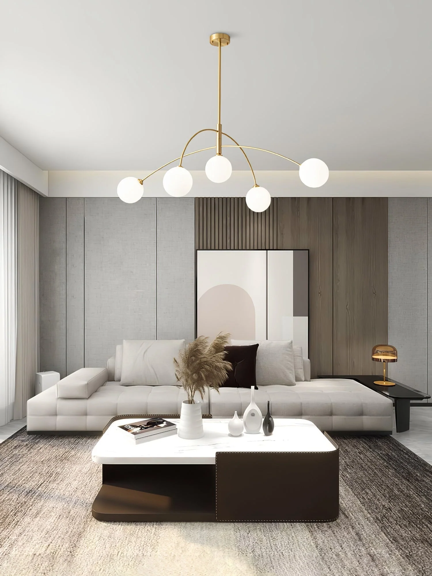 Lustra Chandelier Valentina Arc Brass Elegant - Image 15