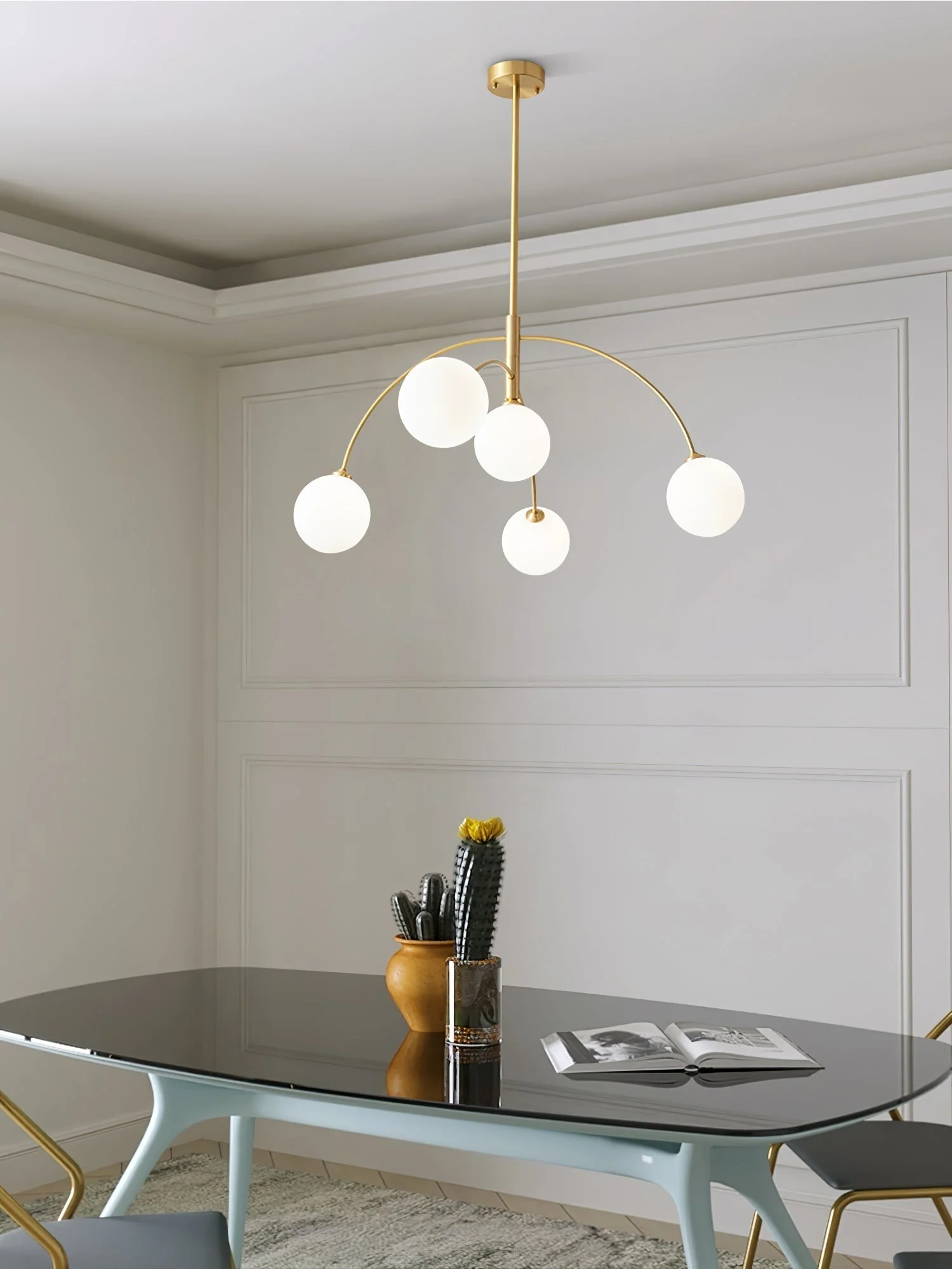 Lustra Chandelier Valentina Arc Brass Elegant - Image 8