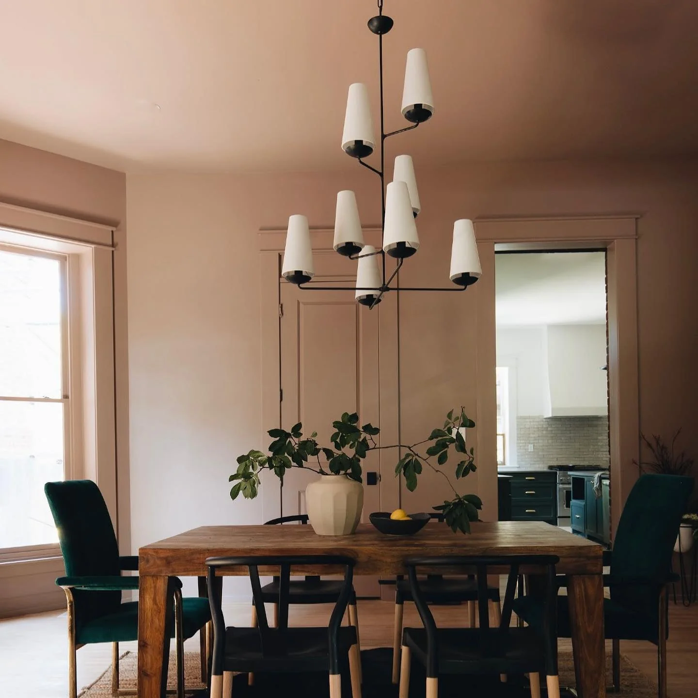 Lustra Chandelier Vertical Copper Linen - Image 16