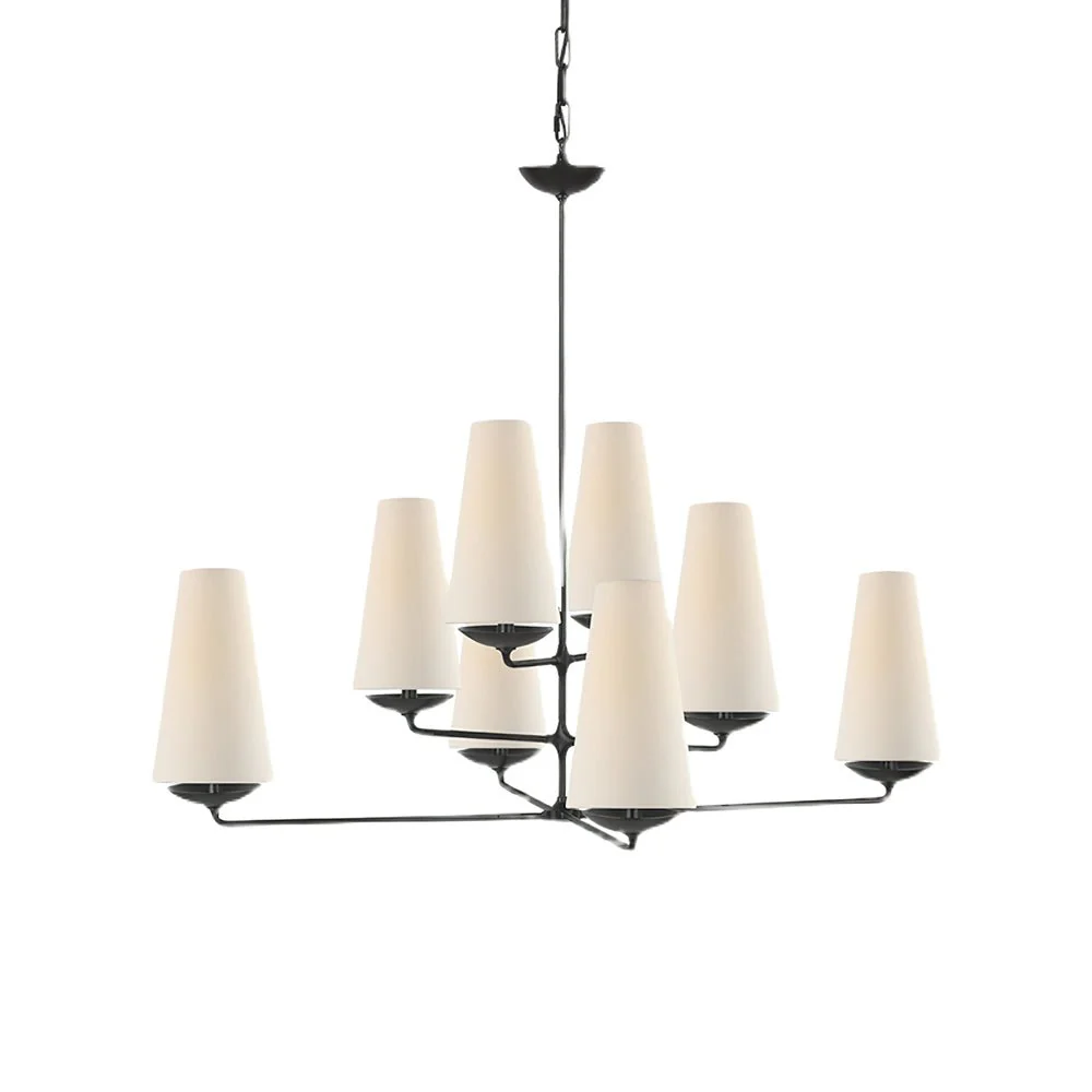 Lustra Chandelier Vertical Copper Linen - Image 21