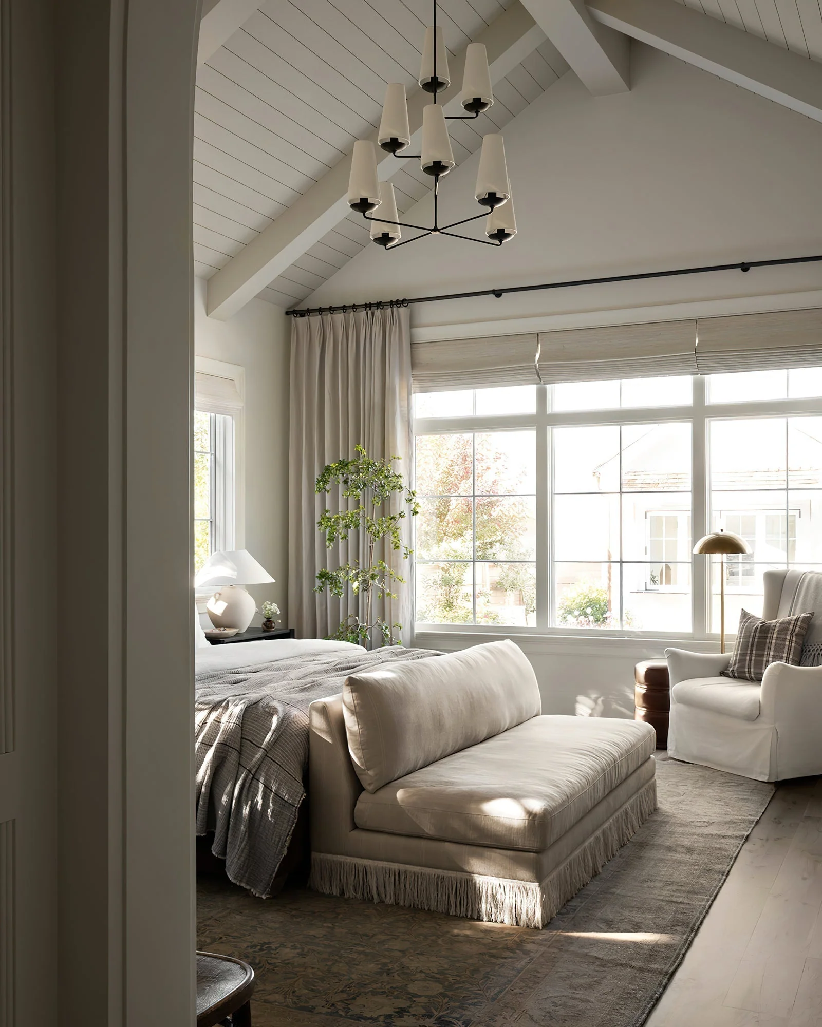 Lustra Chandelier Vertical Copper Linen - Image 31