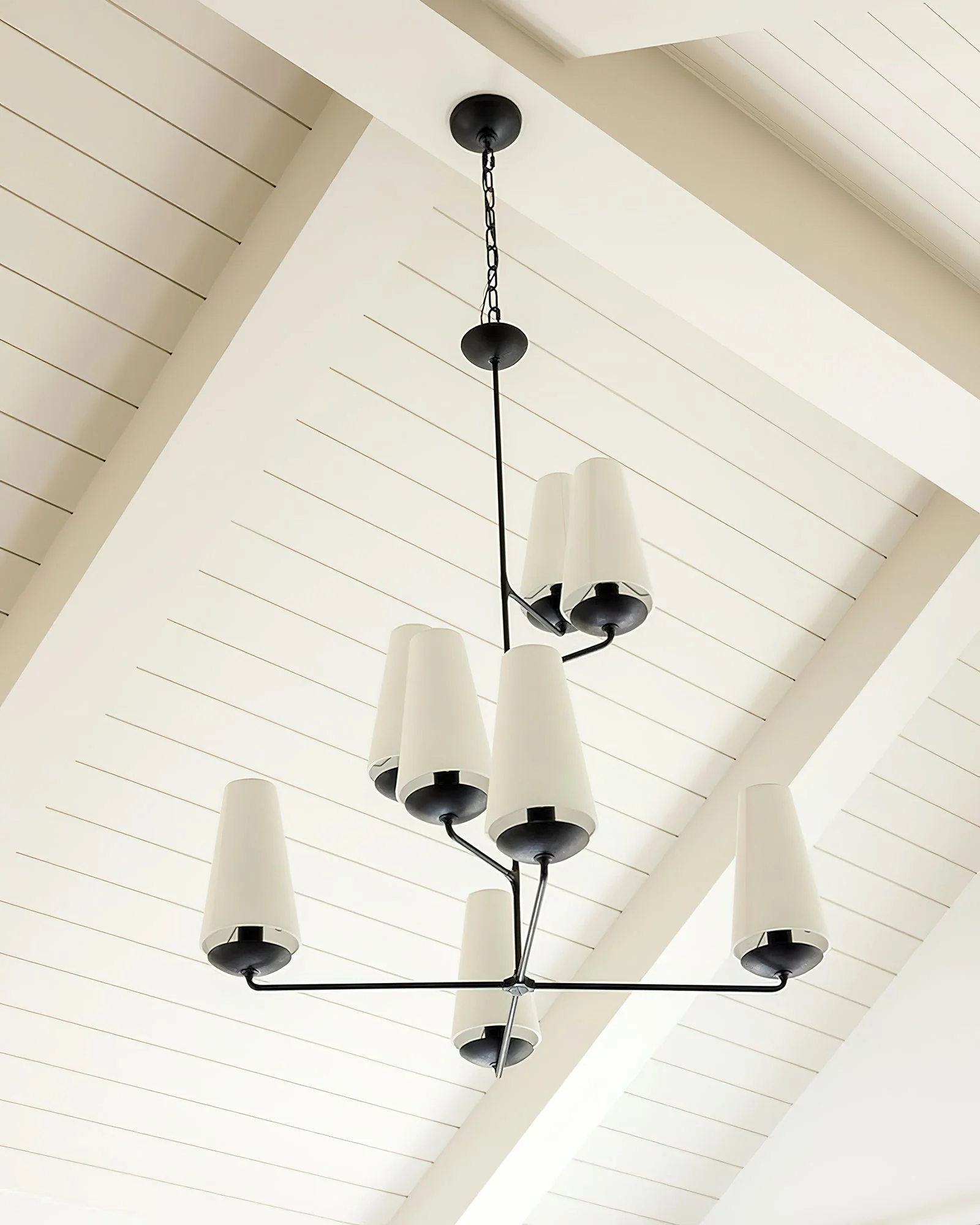 Lustra Chandelier Vertical Copper Linen - Image 32