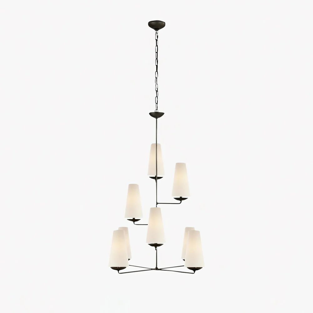 Lustra Chandelier Vertical Copper Linen - Image 35