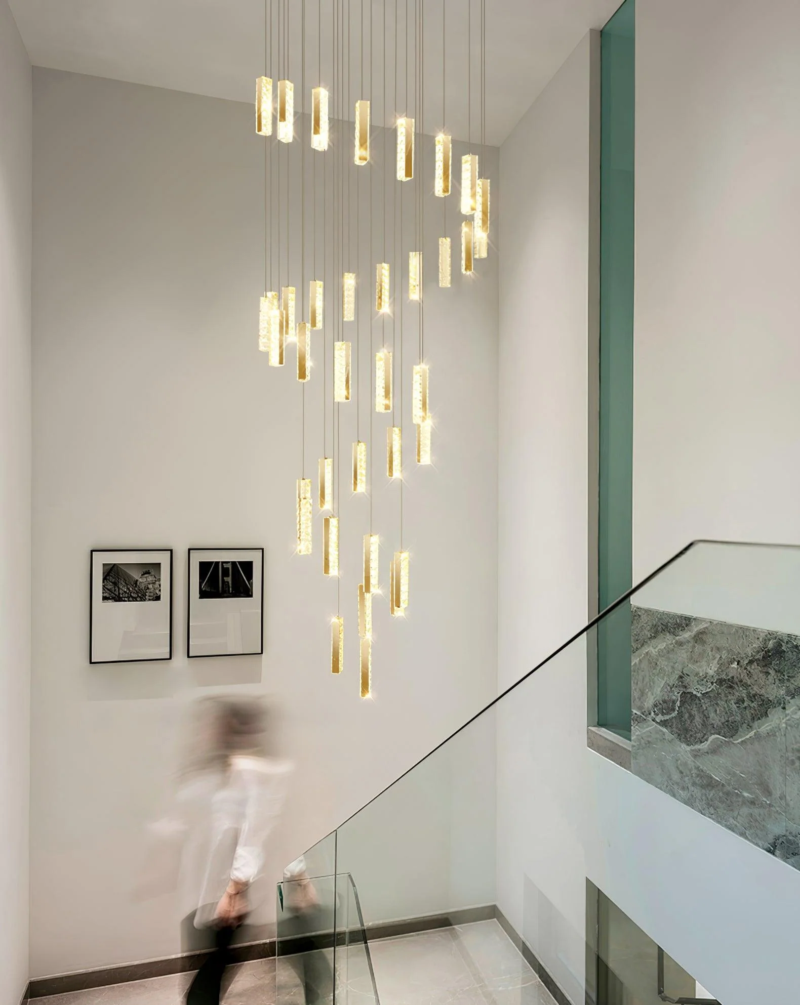 Lustra Chandelier Villa Forci Pendant Silver Modern - Image 43