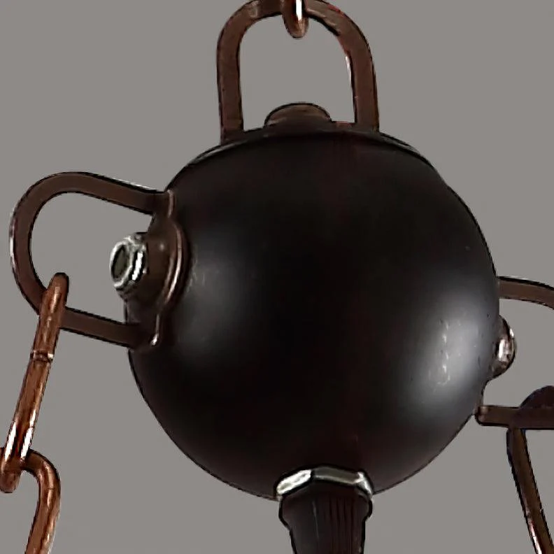 Lustra Chandelier Vintage Wood Glass Retro - Image 10