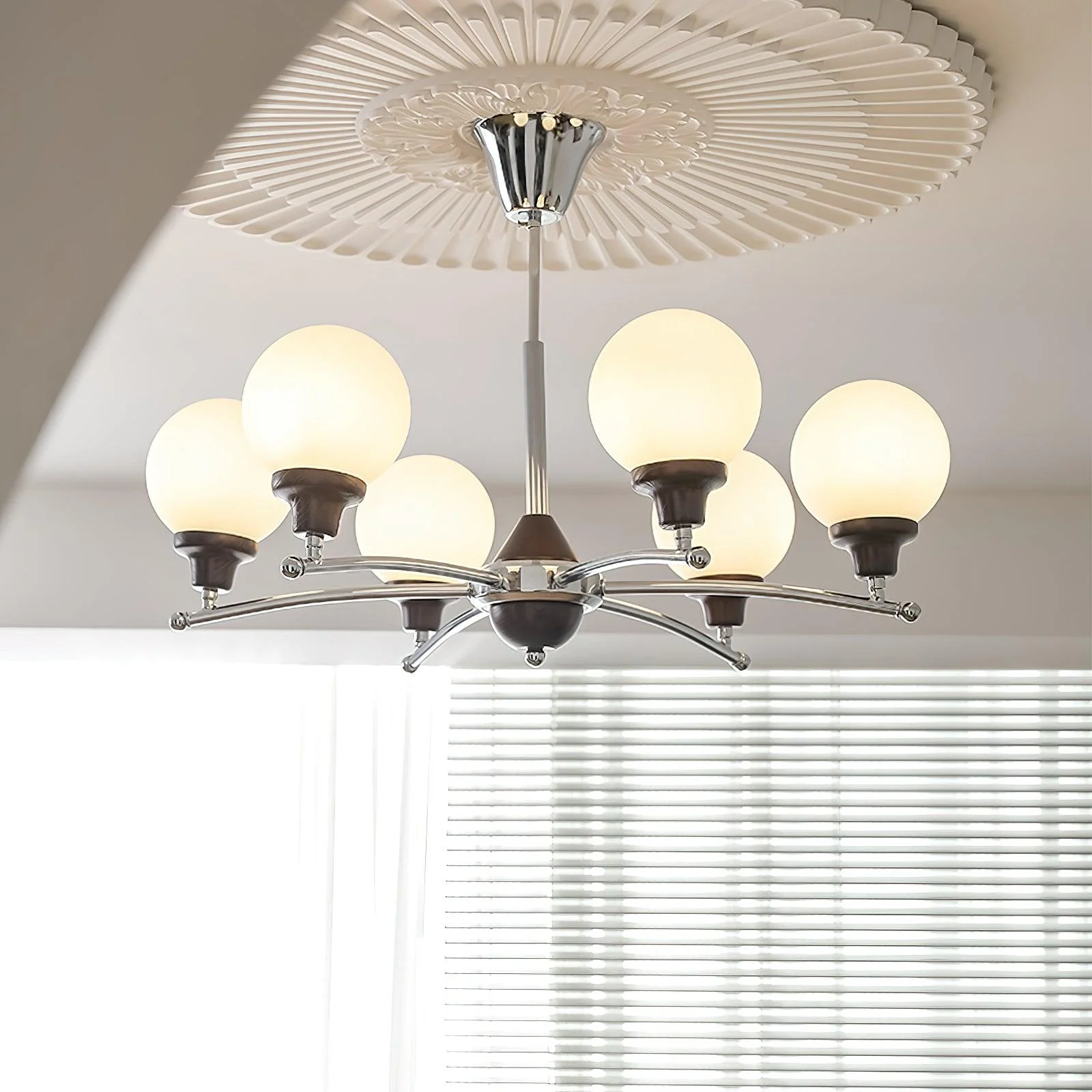 Lustra Chandelier Walnut Glass Balls - Image 10