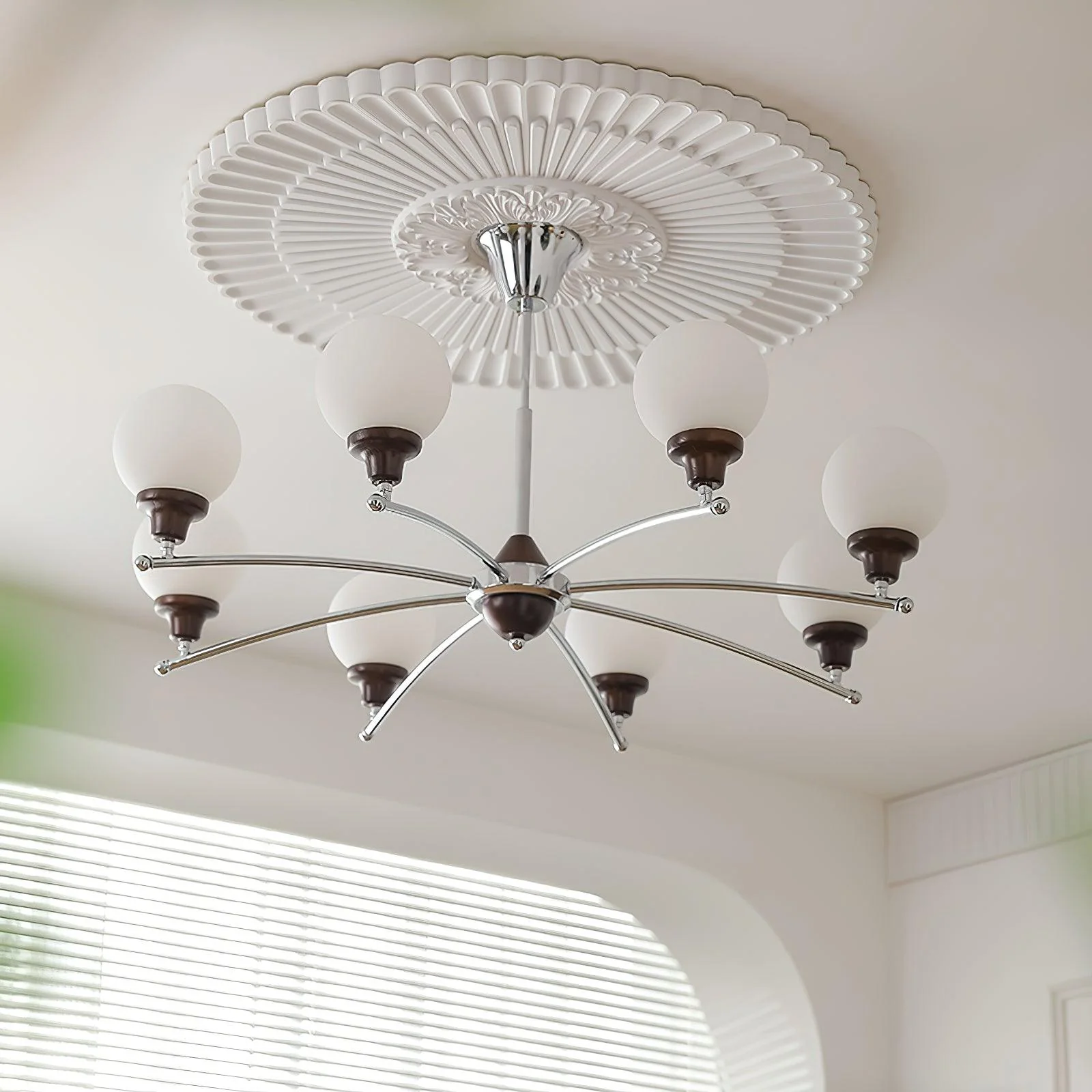 Lustra Chandelier Walnut Glass Balls - Image 11