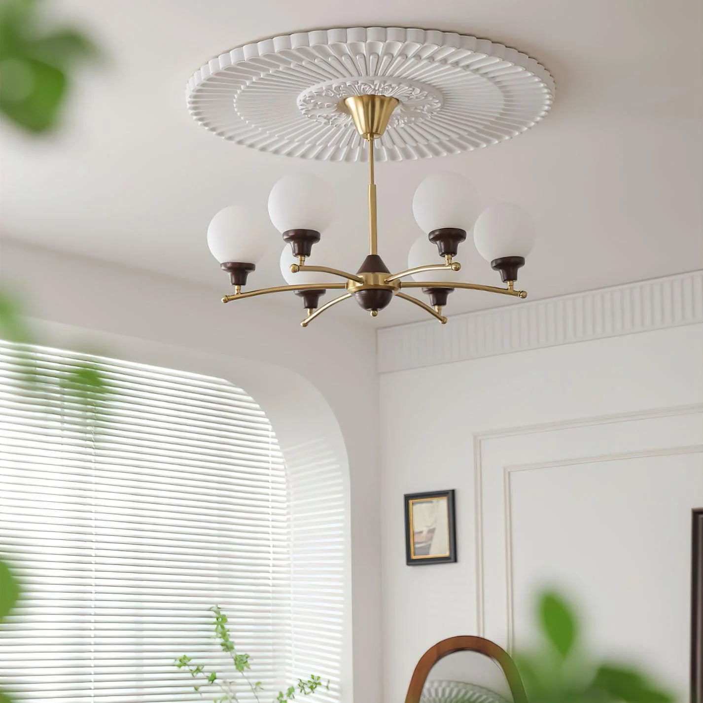 Lustra Chandelier Walnut Glass Balls - Image 12