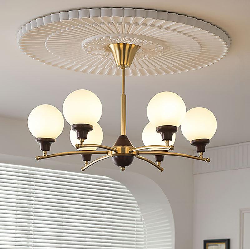 Lustra Chandelier Walnut Glass Balls - Image 2